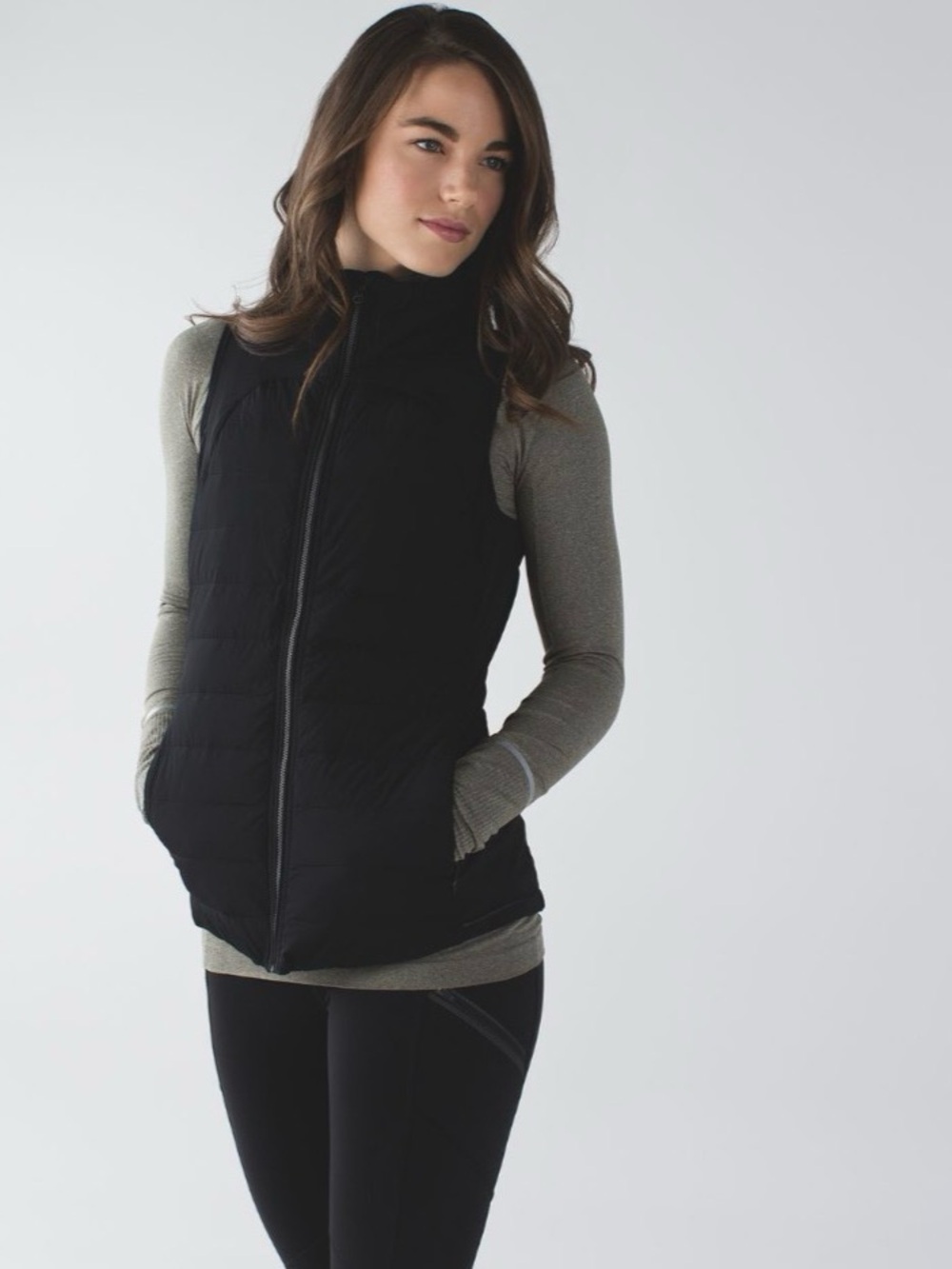 lululemon athletica Black Quilted “Fluffed Up” down running Vest